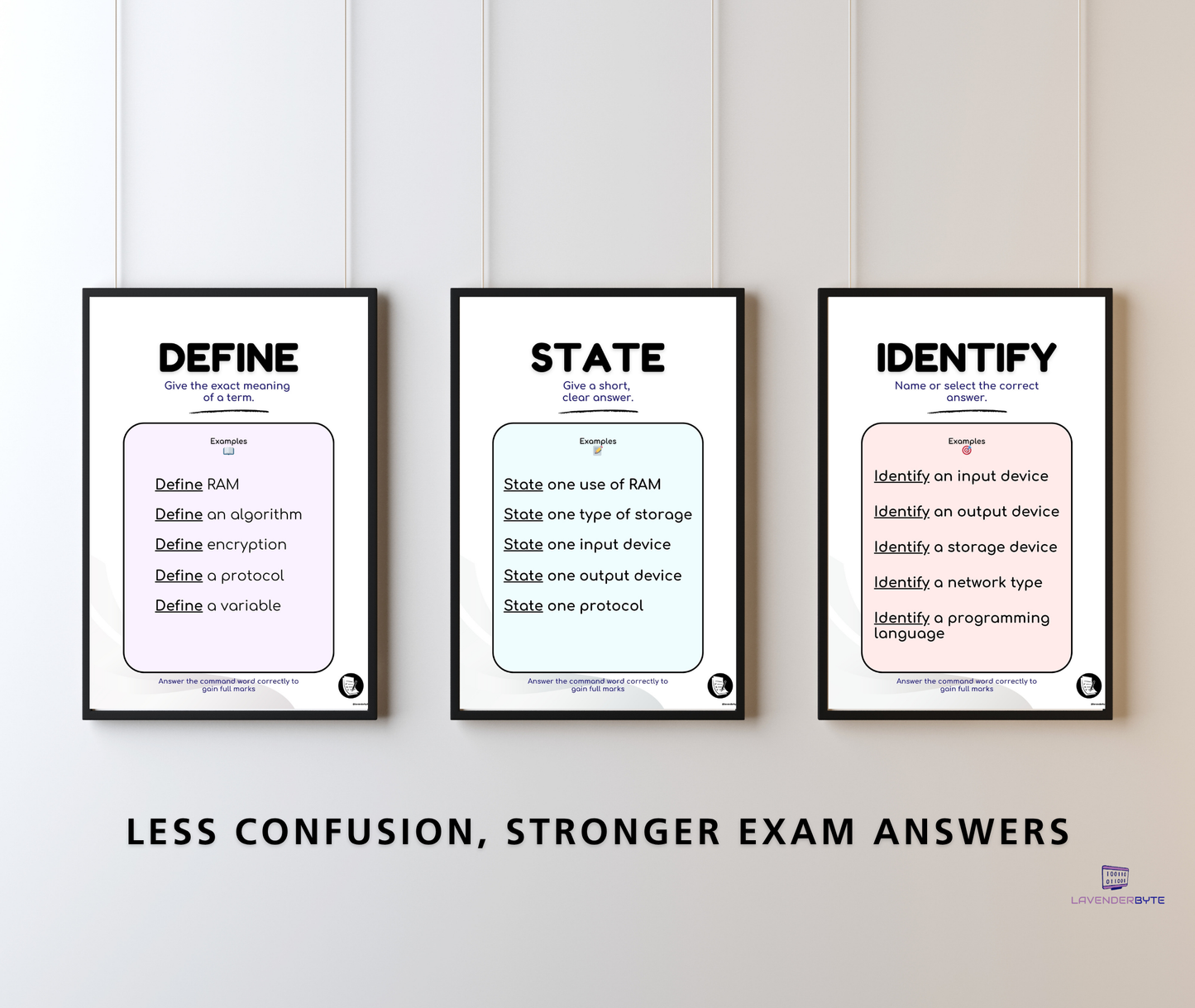 Stop Losing Marks: Computer Science Command Words Posters (7) | GCSE Exam Skills | KS3 KS4 Classroom Display