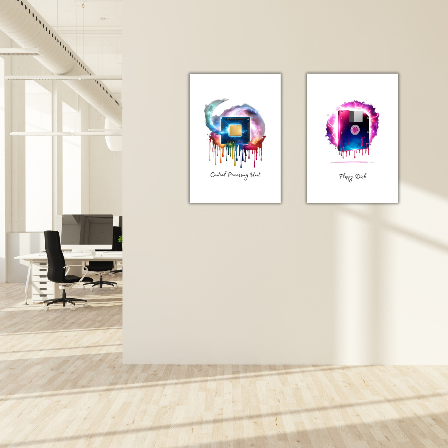 Cosmic Theme Artistic Computer Hardware Posters - Galaxy Computing Classroom Posters x20, Computer Science GCSE STEM Class Technology Decor
