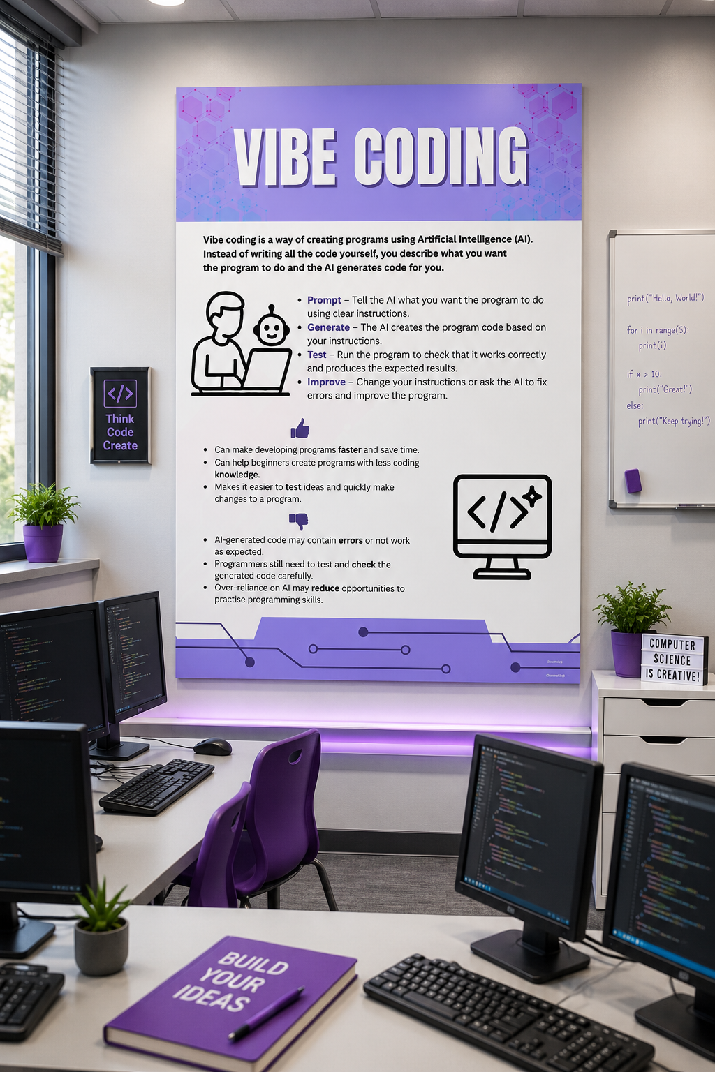 Vibe Coding Poster | AI Coding & Computer Science Classroom Display