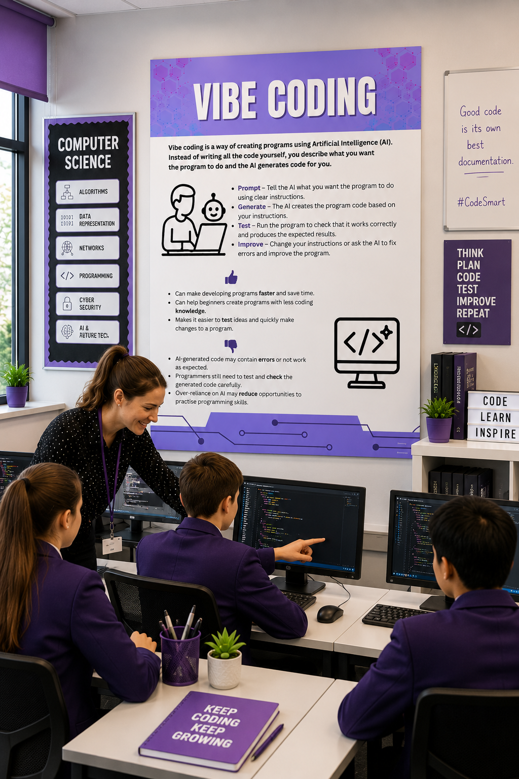 Vibe Coding Poster | AI Coding & Computer Science Classroom Display