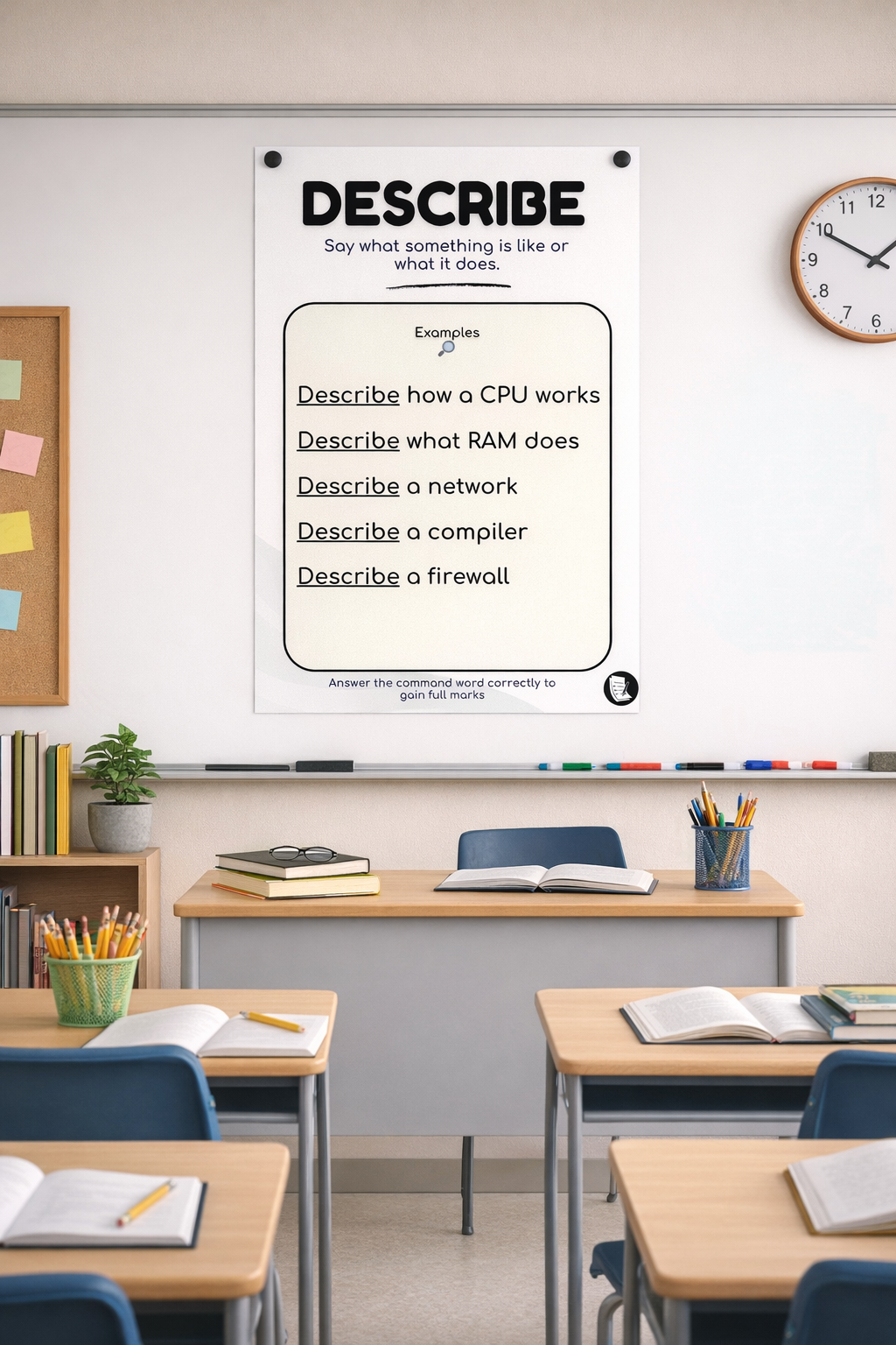 Stop Losing Marks: Computer Science Command Words Posters (7) | GCSE Exam Skills | KS3 KS4 Classroom Display