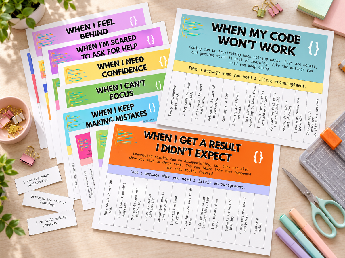Computer Science Confidence Wall – 12 Tear-Off Encouragement Posters