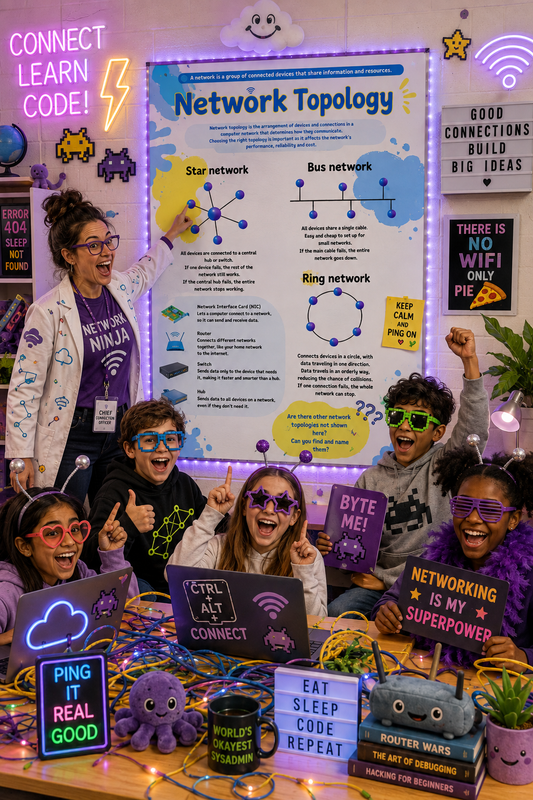 Network Topology Cheat Sheet | GCSE Computer Science Revision Poster
