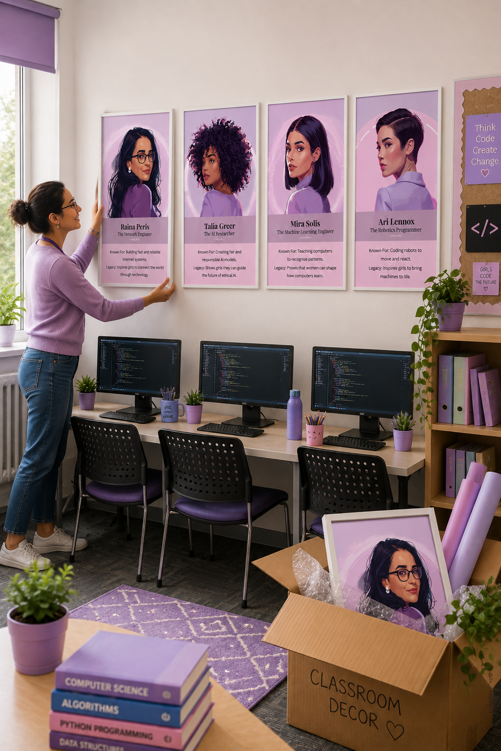 Women in Tech Posters | Girls in STEM & Computer Science – Set of 10