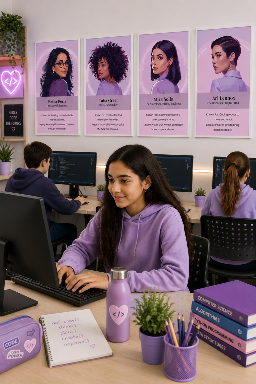 Women in Tech Posters | Girls in STEM & Computer Science – Set of 10
