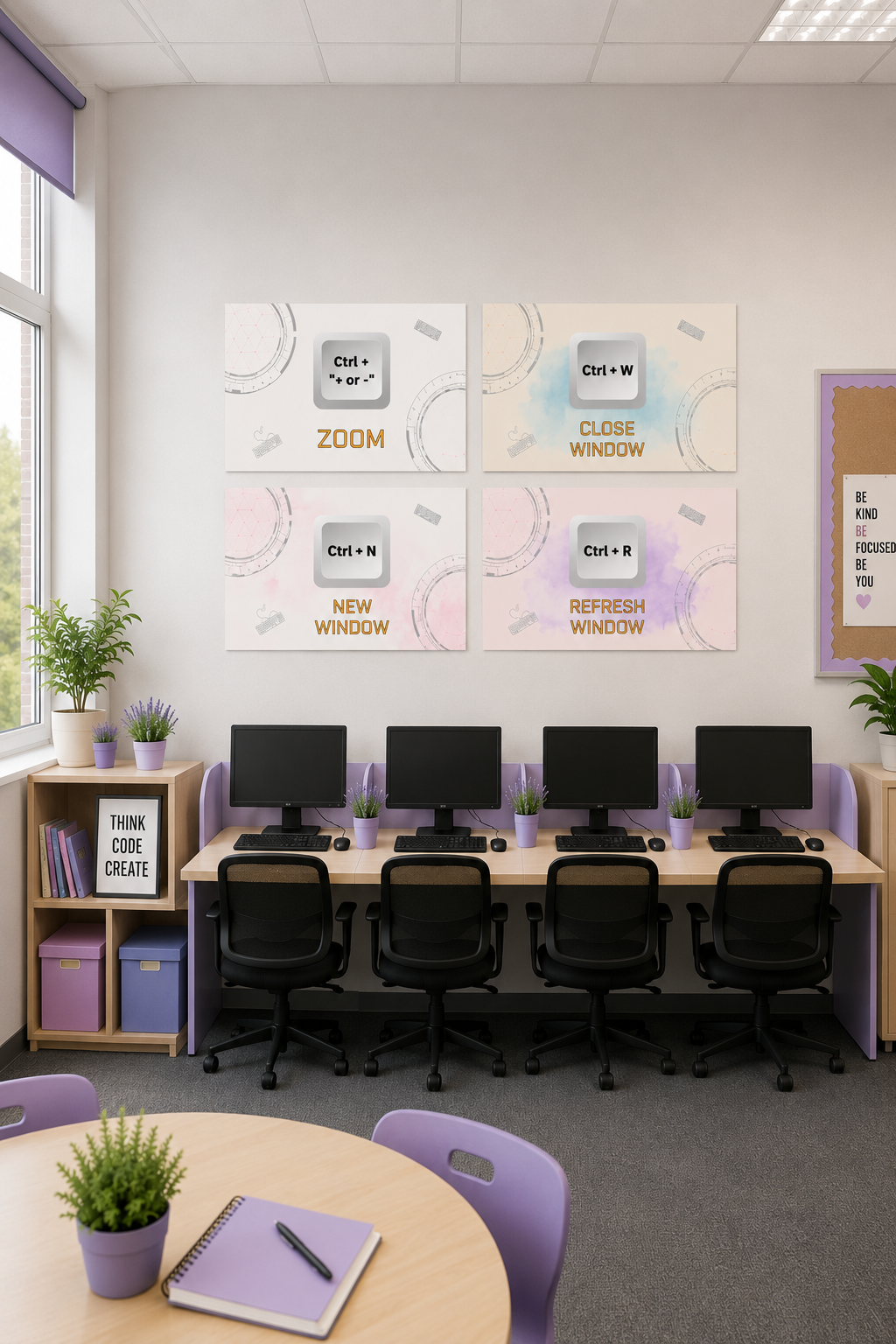 Keyboard Shortcuts Posters | Set of 18 Computer Lab Posters