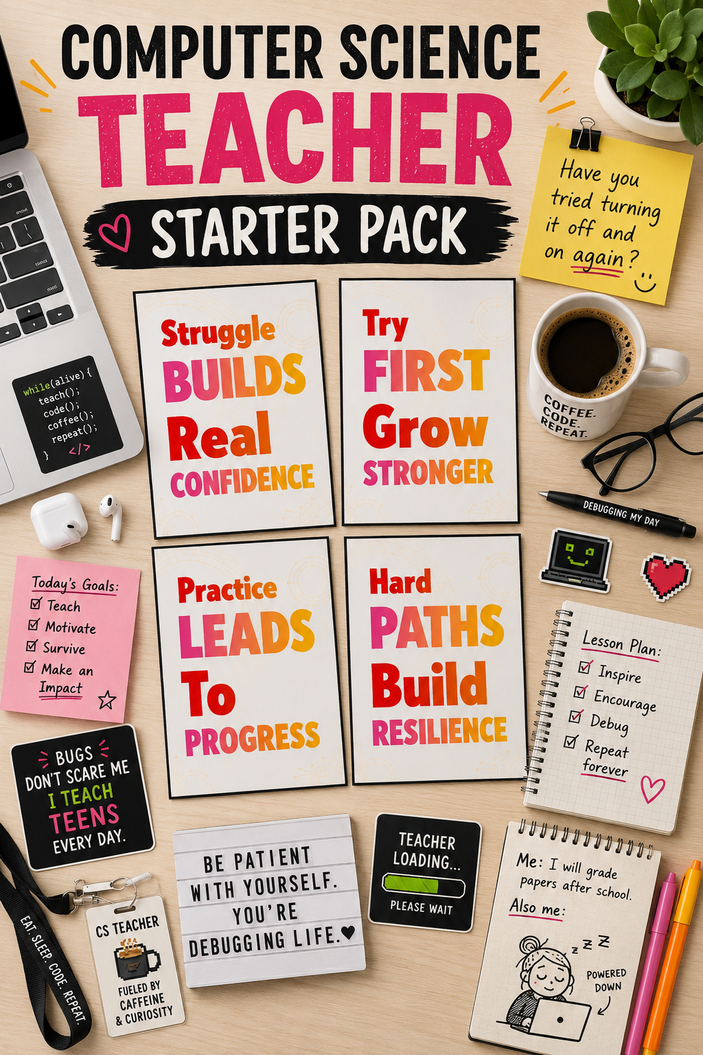 Growth Mindset Classroom Posters Set | 5 Printable Posters for Confidence, Resilience & Independent Learning