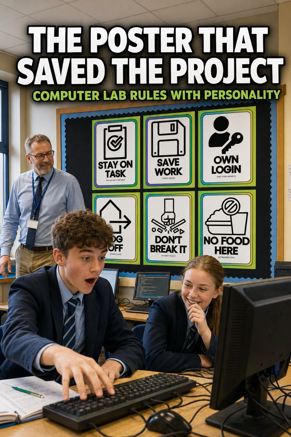 Computer Lab Rules Posters | Set of 10 Classroom Rules