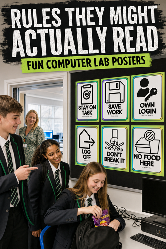 Computer Lab Rules Posters | Set of 10 Classroom Rules