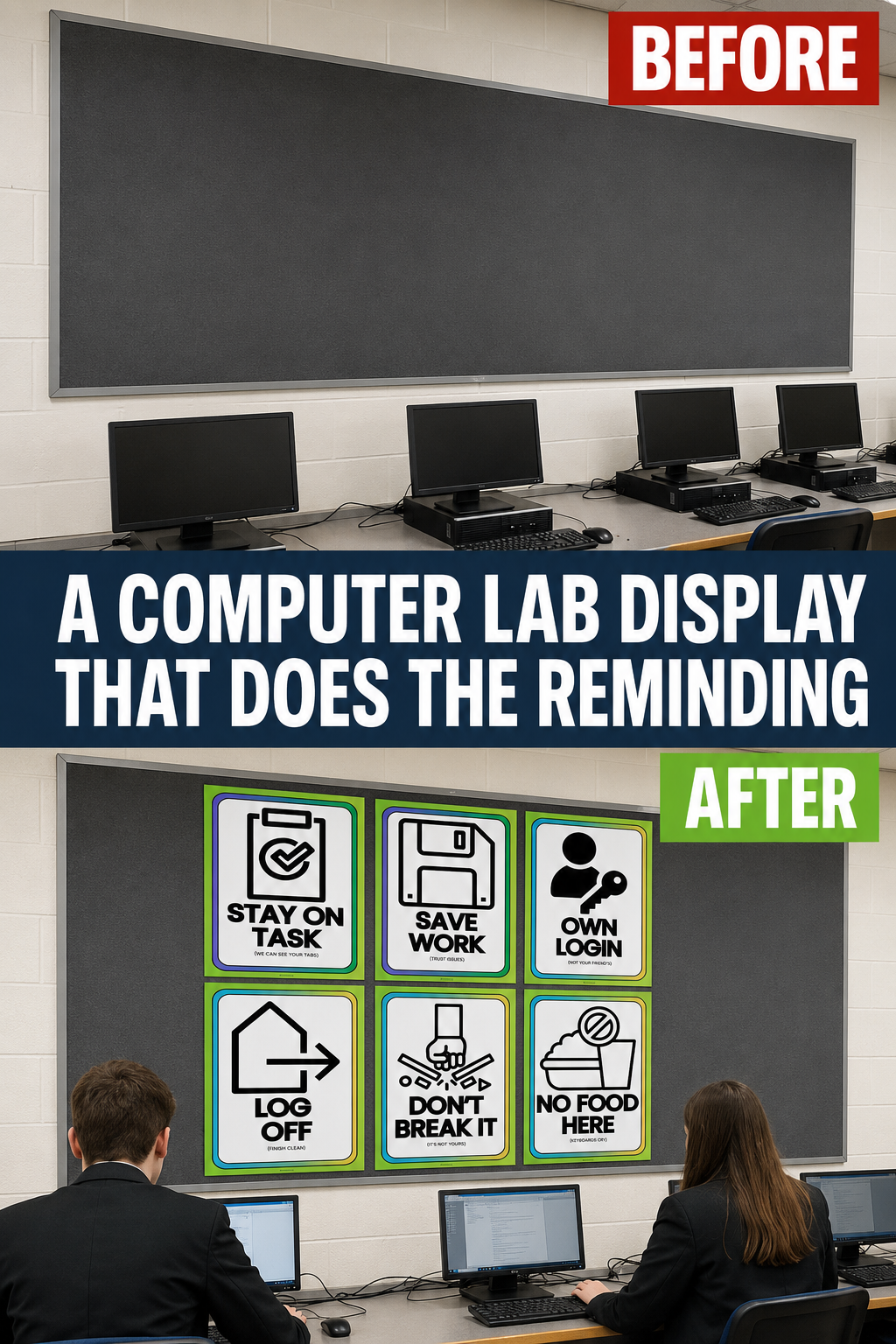 Computer Lab Rules Posters | Set of 10 Classroom Rules