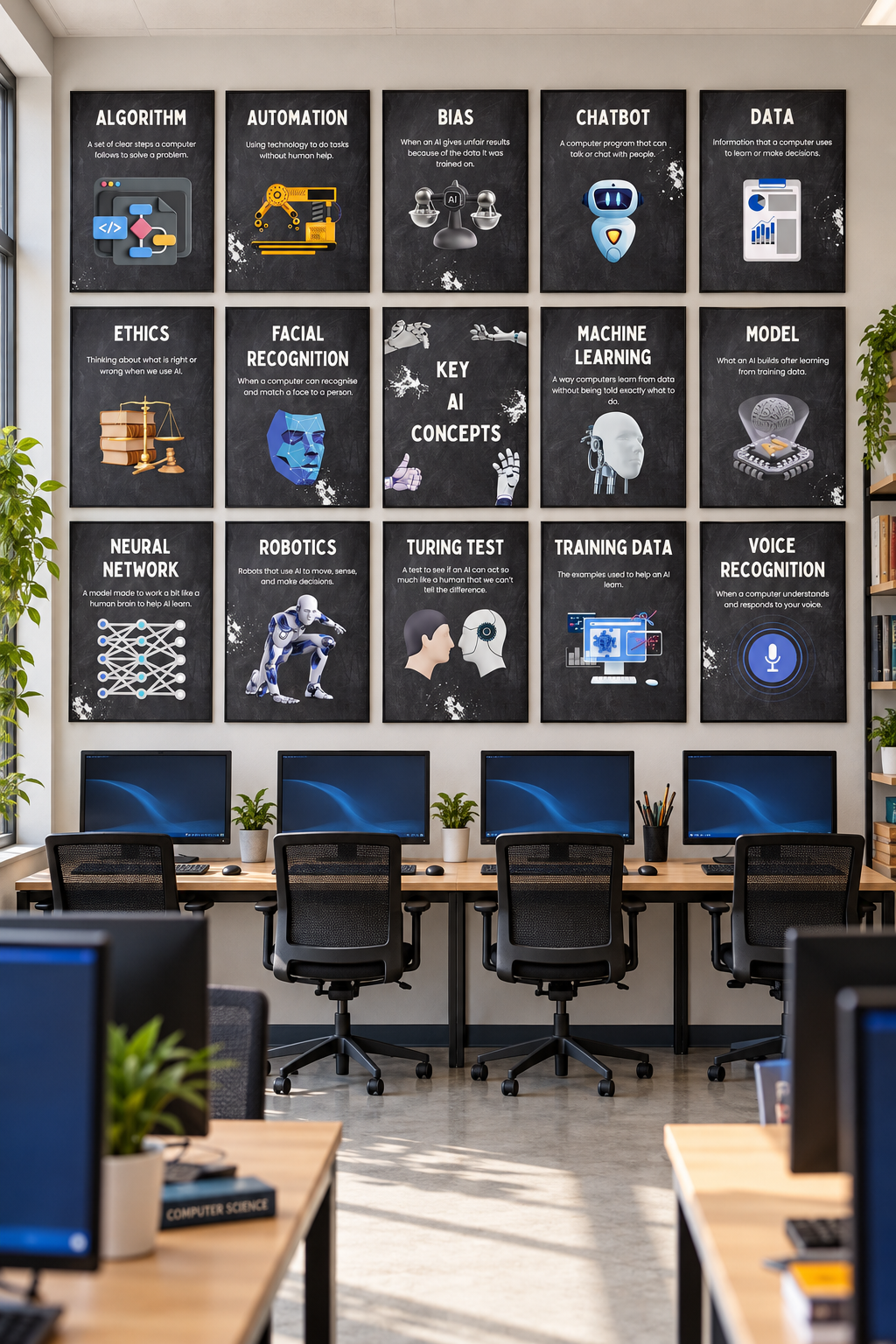 Artificial Intelligence Posters | AI Key Concepts Classroom Set of 15