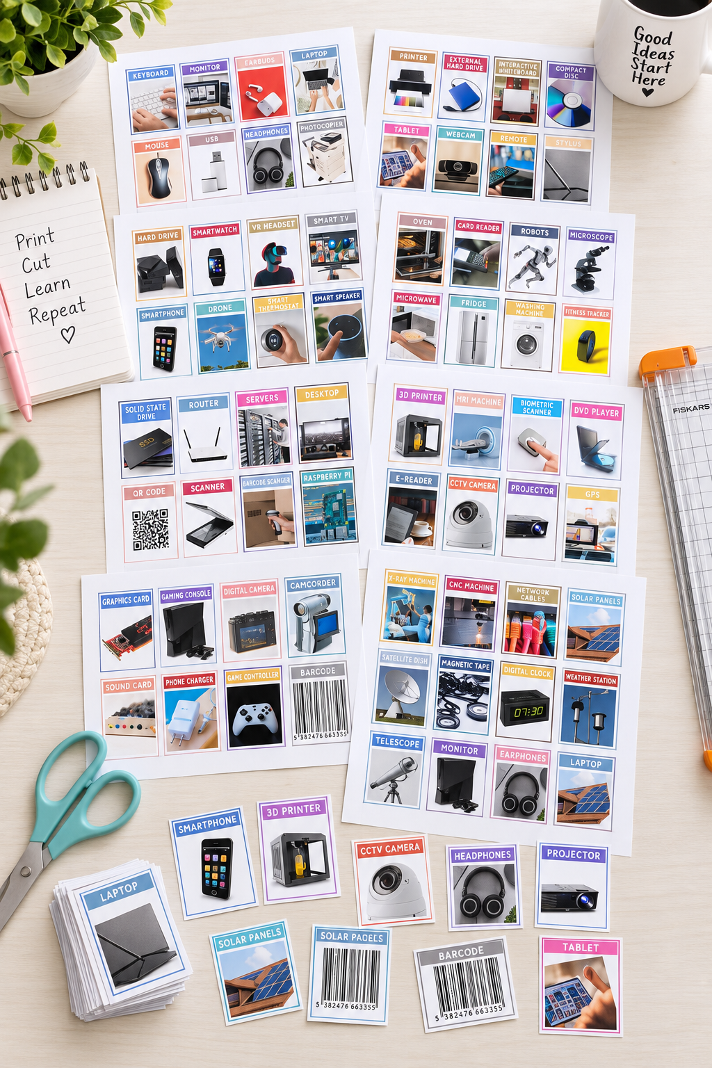 Computer Hardware Flash Cards | 64 Computer Science Revision Cards