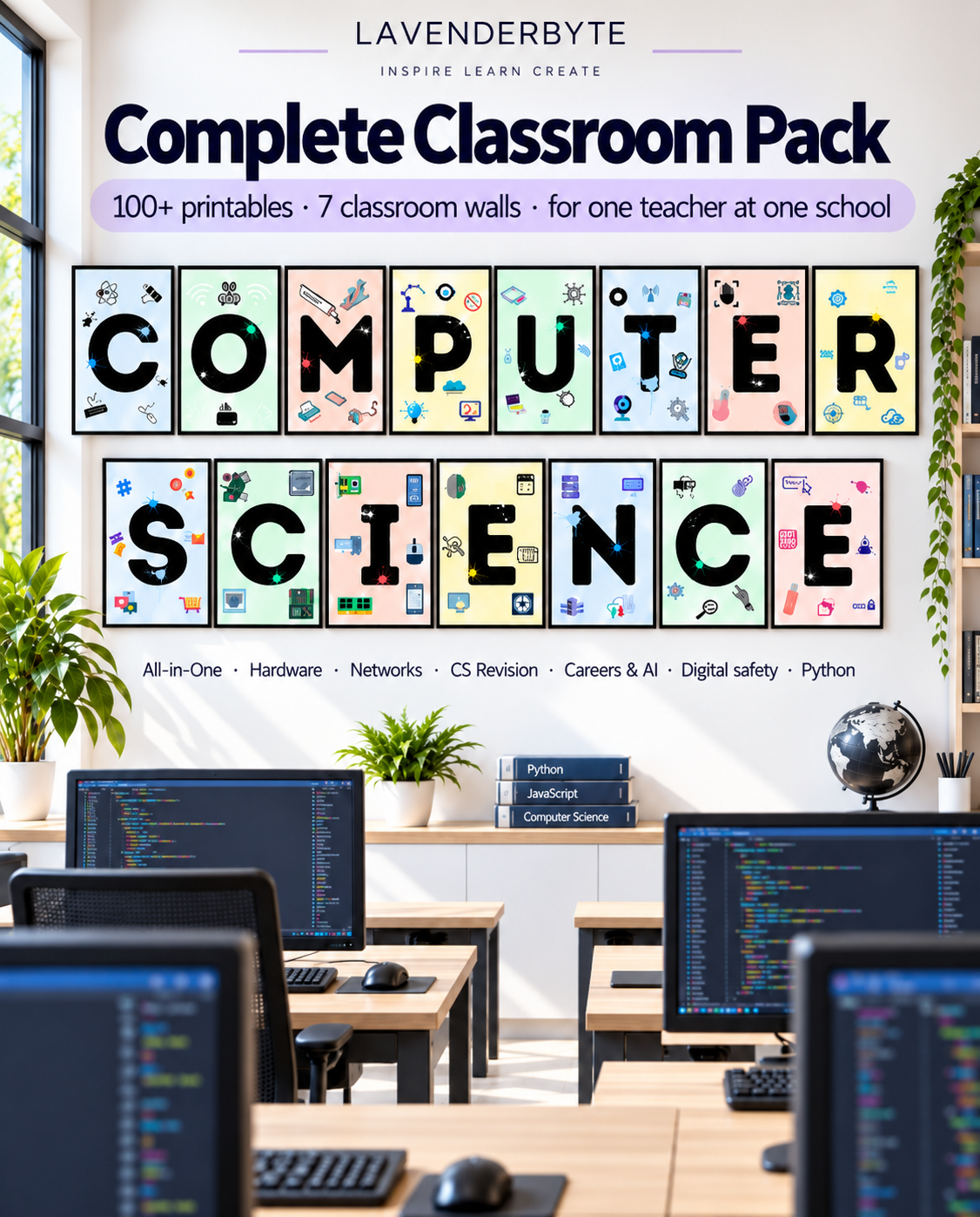 Computer Science Classroom Pack | 100+ Posters | Single Teacher Licence