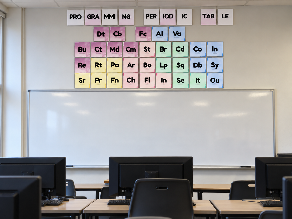 Programming Periodic Table Poster | Computer Science Coding Classroom Display
