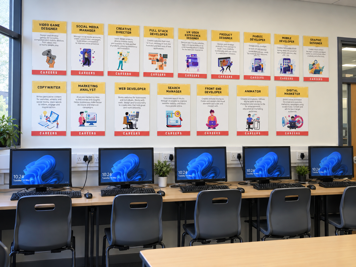 Digital Technology Career Posters | 15 Computing Classroom Posters