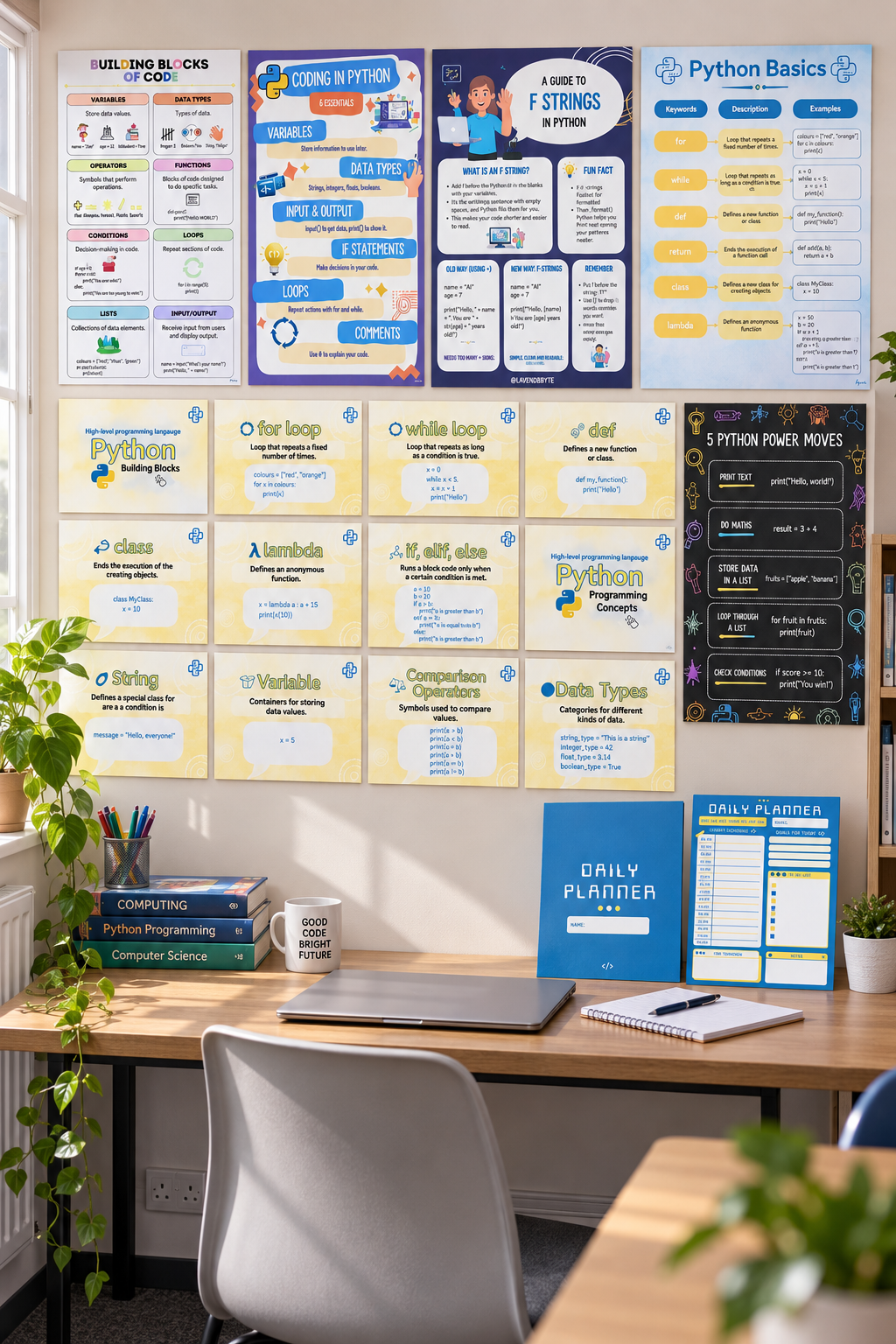 Python Coding Starter Kit for KS3–GCSE | 8 Printable Computer Science Resources