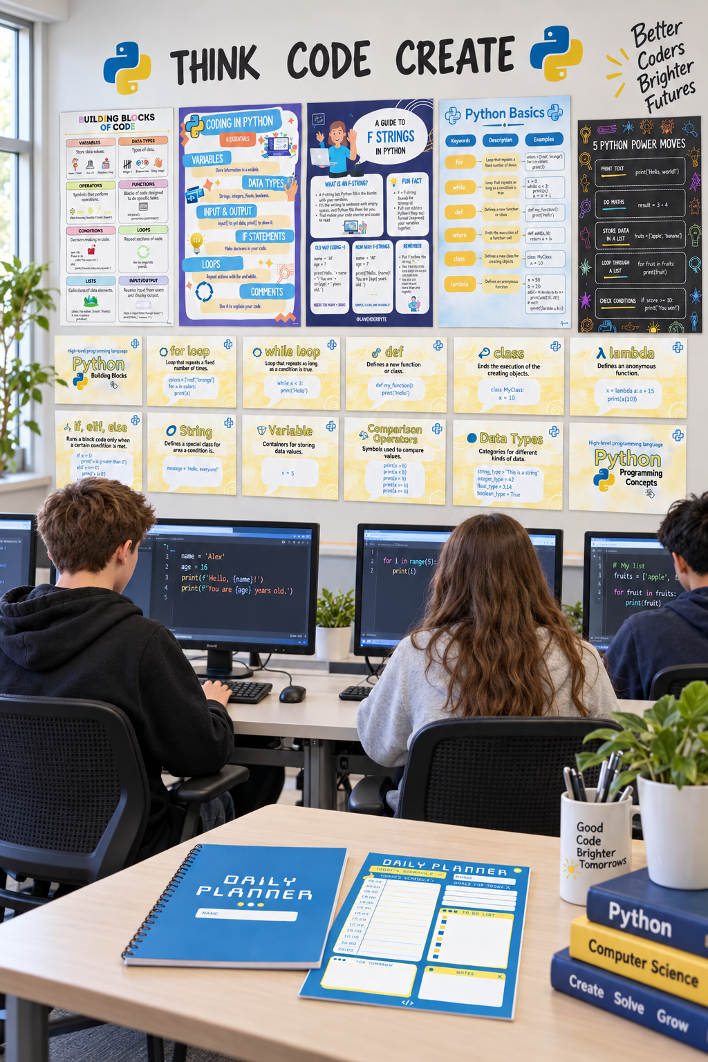 Python Coding Starter Kit for KS3–GCSE | 8 Printable Computer Science Resources