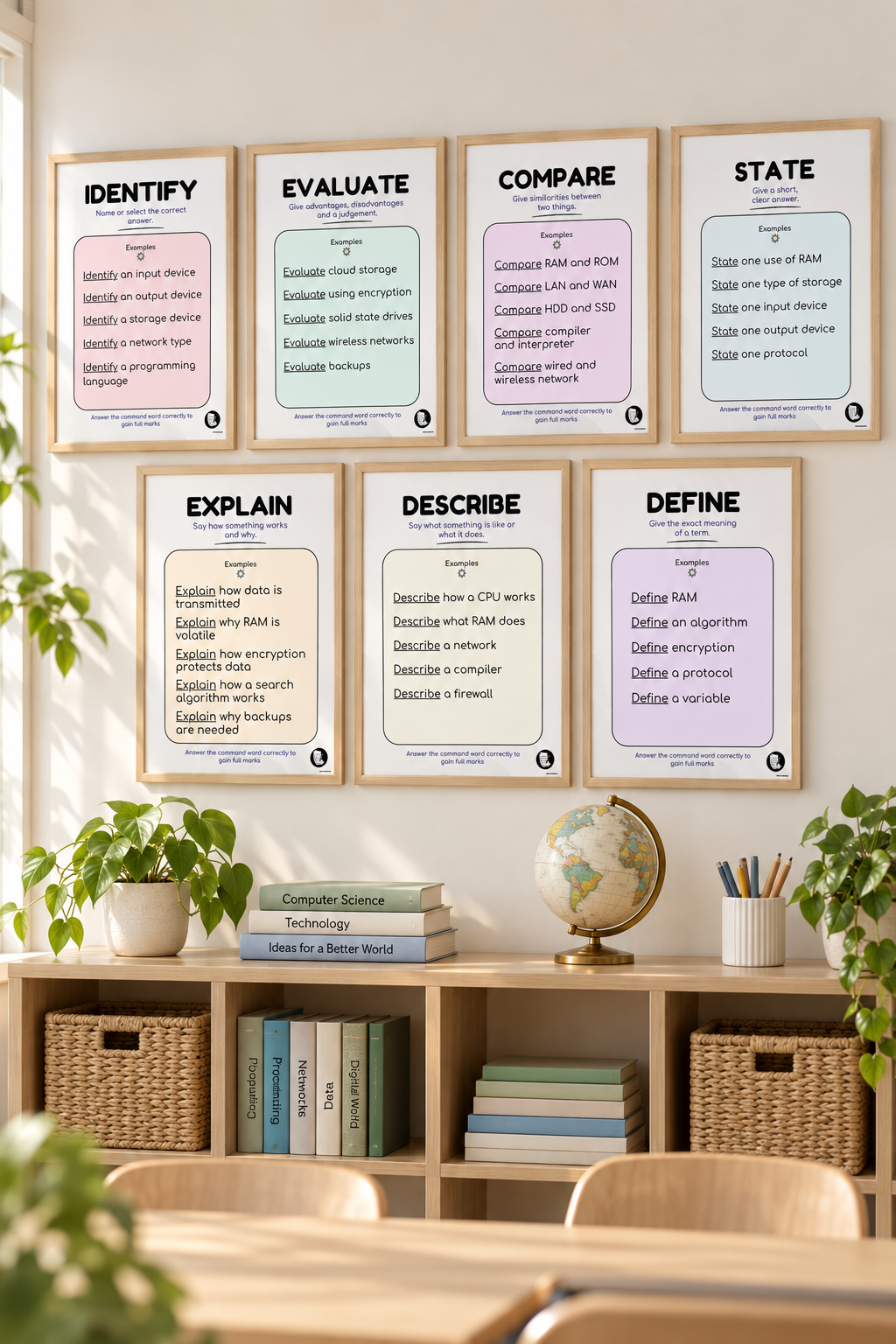Stop Losing Marks: Computer Science Command Words Posters (7) | GCSE Exam Skills | KS3 KS4 Classroom Display