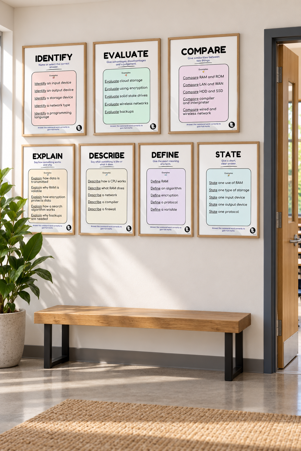 Stop Losing Marks: Computer Science Command Words Posters (7) | GCSE Exam Skills | KS3 KS4 Classroom Display