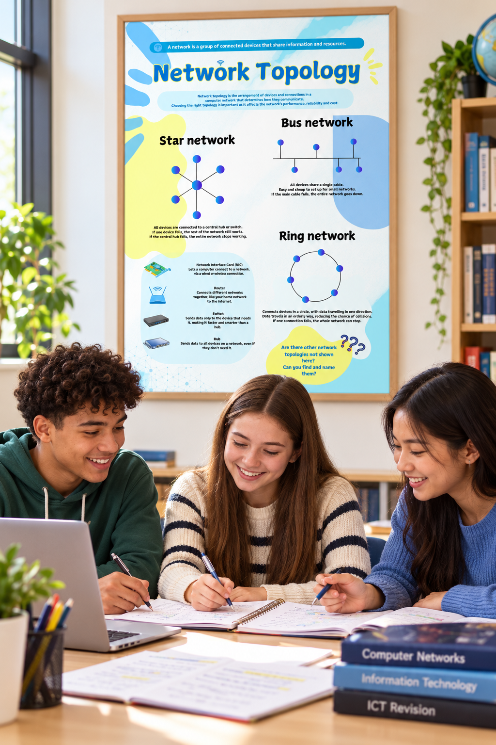 Network Topology Cheat Sheet | GCSE Computer Science Revision Poster