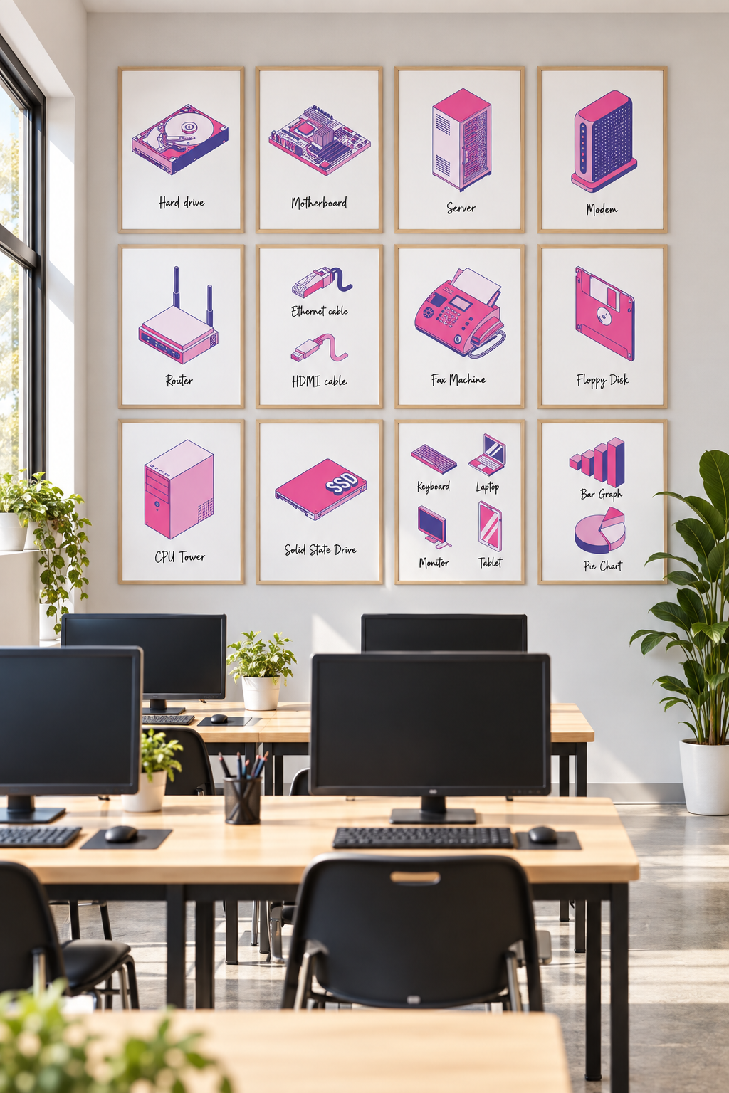 Computer Parts Posters Set of 15 | Tech Art Decor | GCSE Computer Science & STEM Classroom Prints