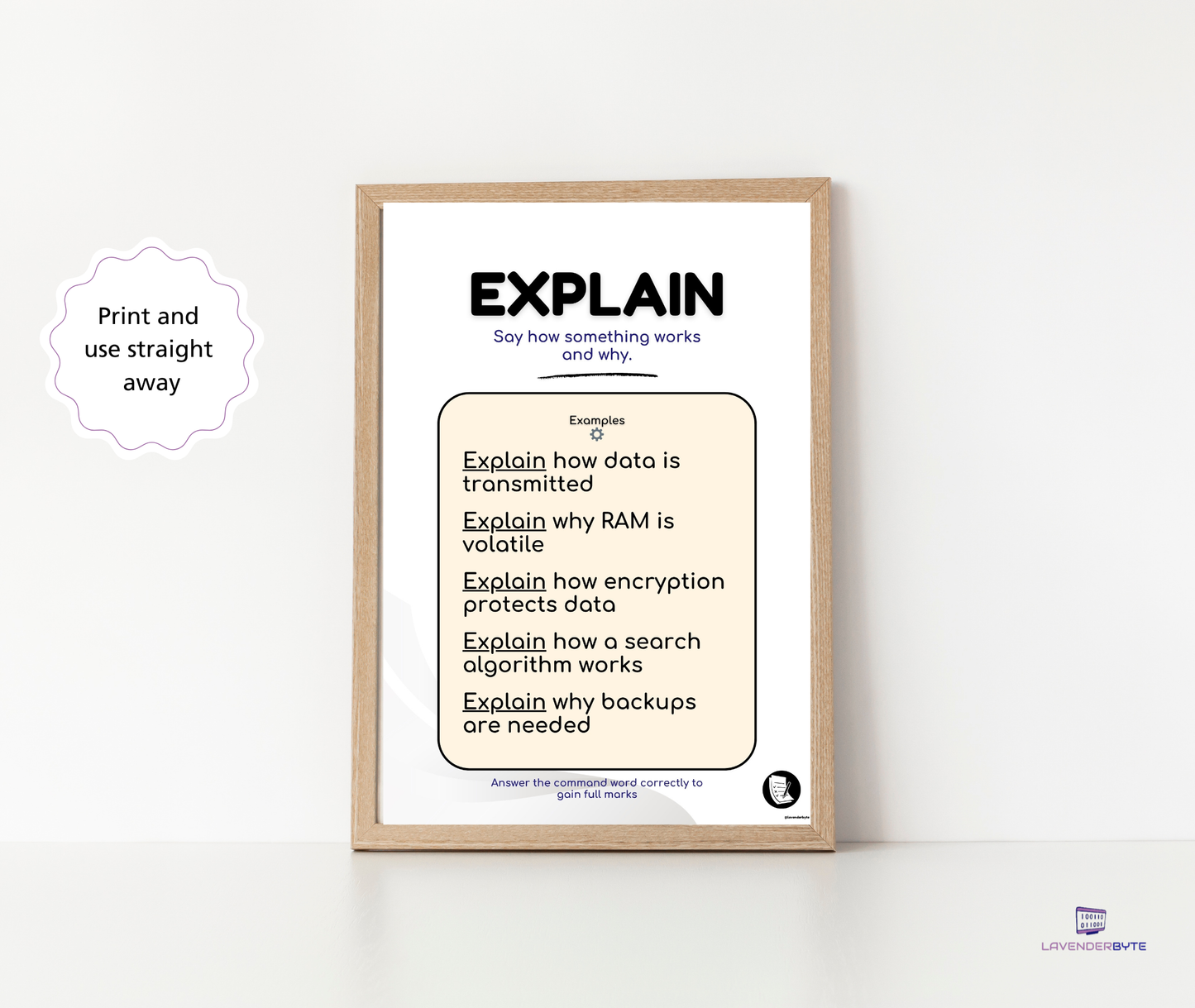 Stop Losing Marks: Computer Science Command Words Posters (7) | GCSE Exam Skills | KS3 KS4 Classroom Display