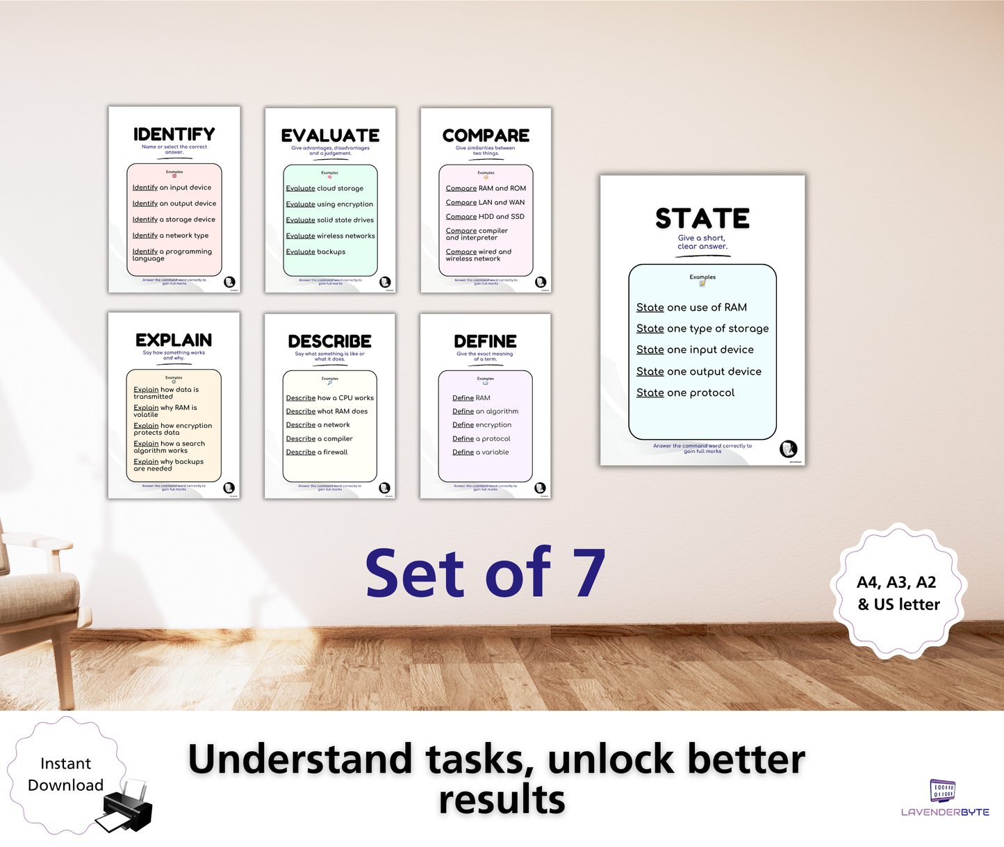 Stop Losing Marks: Computer Science Command Words Posters (7) | GCSE Exam Skills | KS3 KS4 Classroom Display