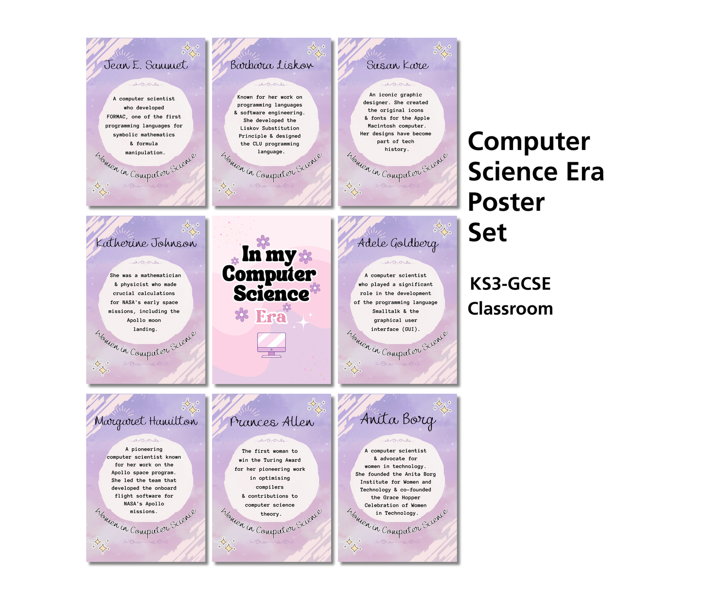 Women in Computer Science Poster Set (20) | Female Tech Pioneers | Printable Classroom Display
