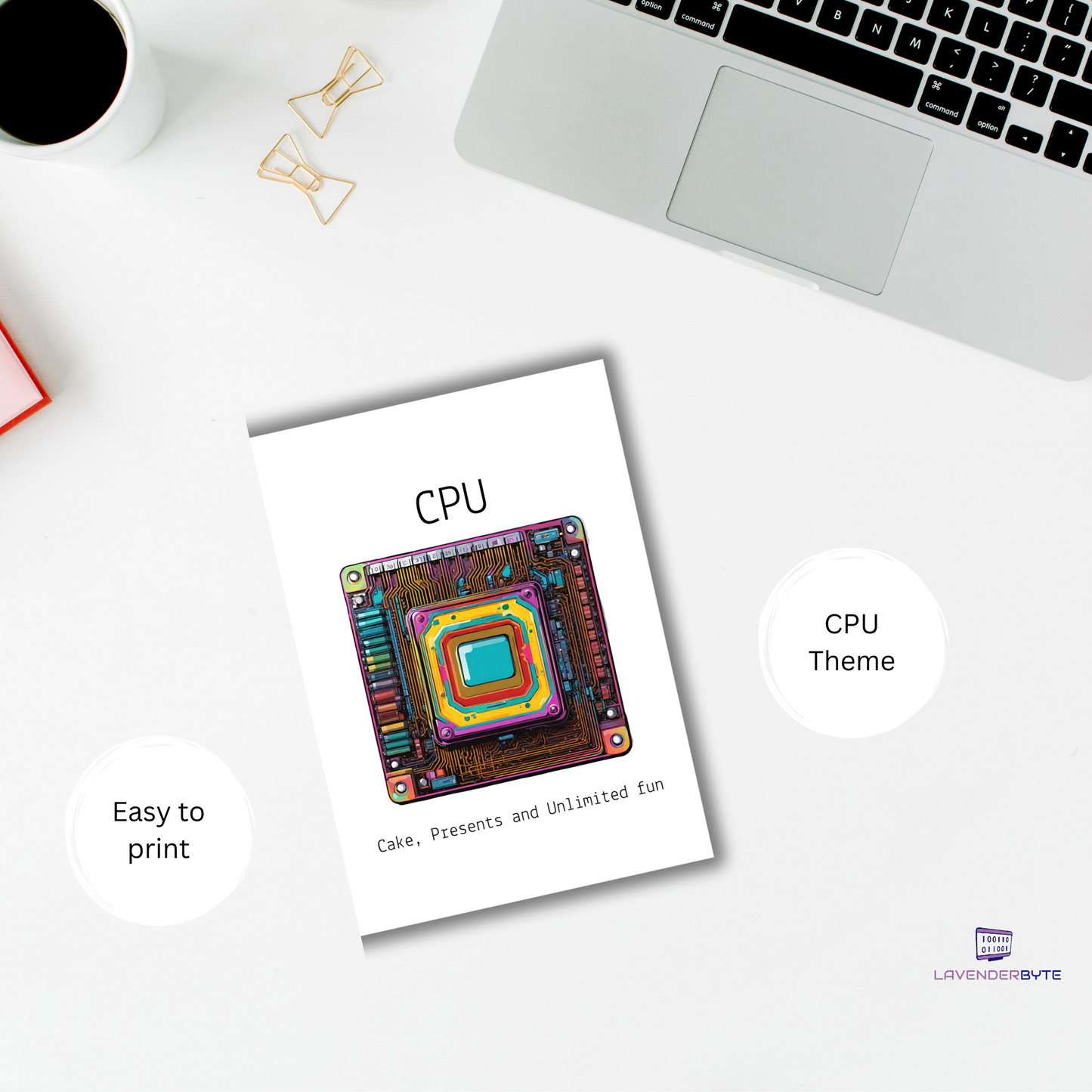 CPU-Themed Printable Greeting Card | Tech & Coding Gift (Instant Download)