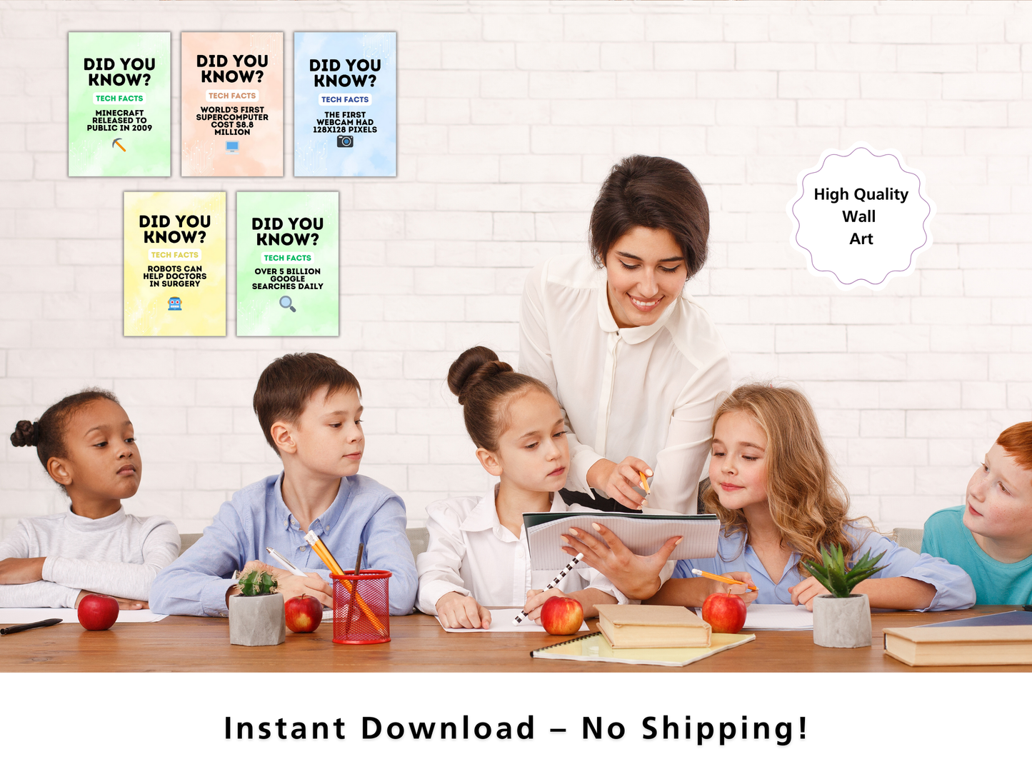Computer Science Classroom Posters Bundle – 20 Did You Know Tech Facts, Lab Rules, Everyday Tech Explained & Letters – ICT STEM Display Pack