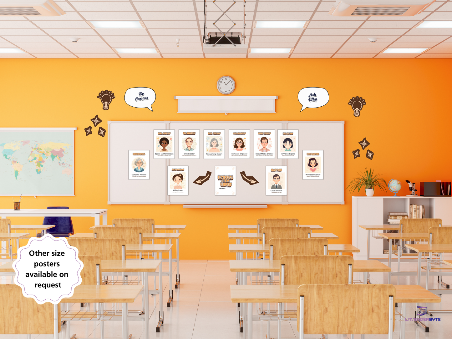 Fictional STEM Heroes Poster Set | Kids Computing Career Posters | Classroom STEM Decor | Bulletin Board Kit