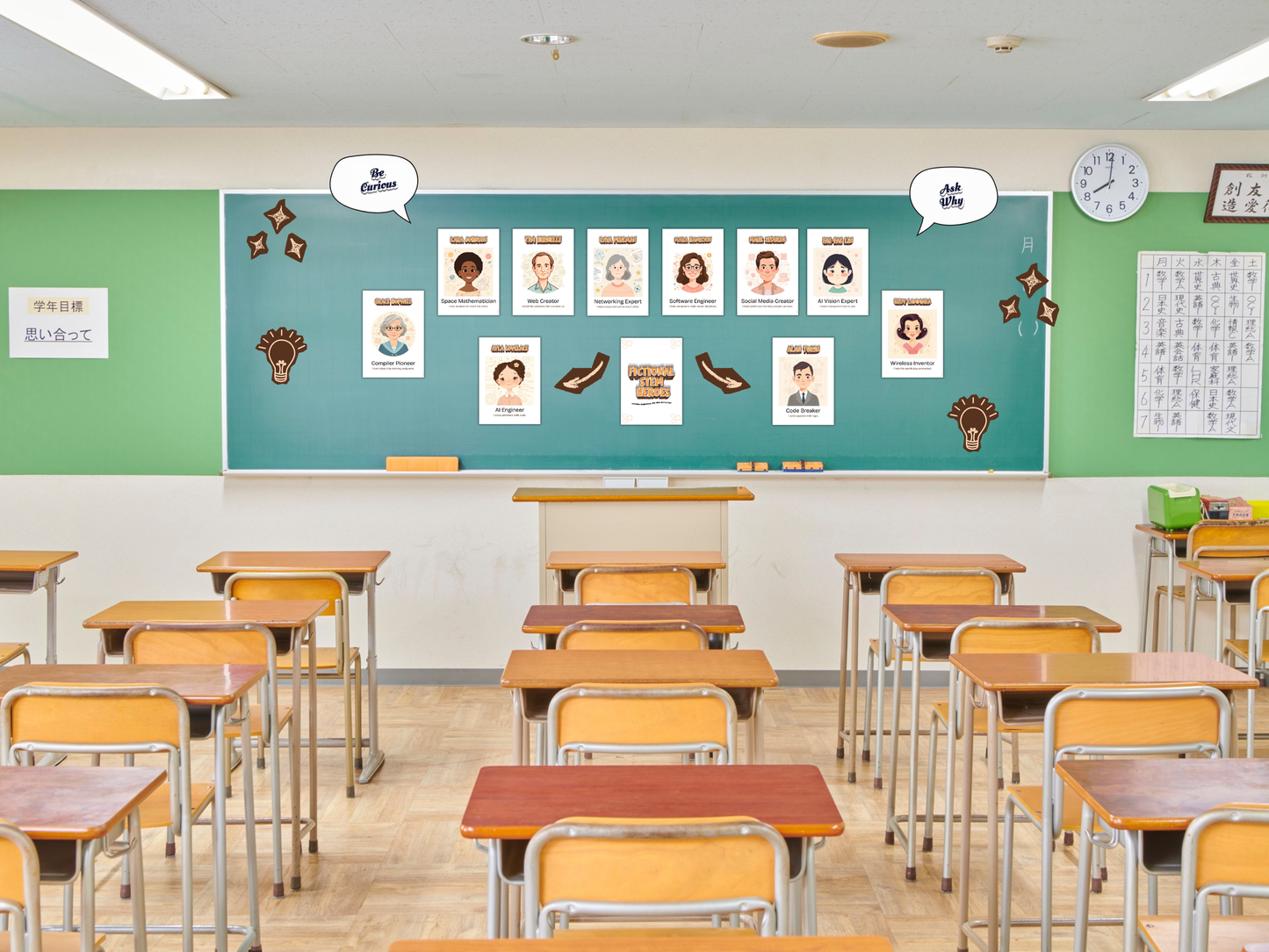 Fictional STEM Heroes Poster Set | Kids Computing Career Posters | Classroom STEM Decor | Bulletin Board Kit