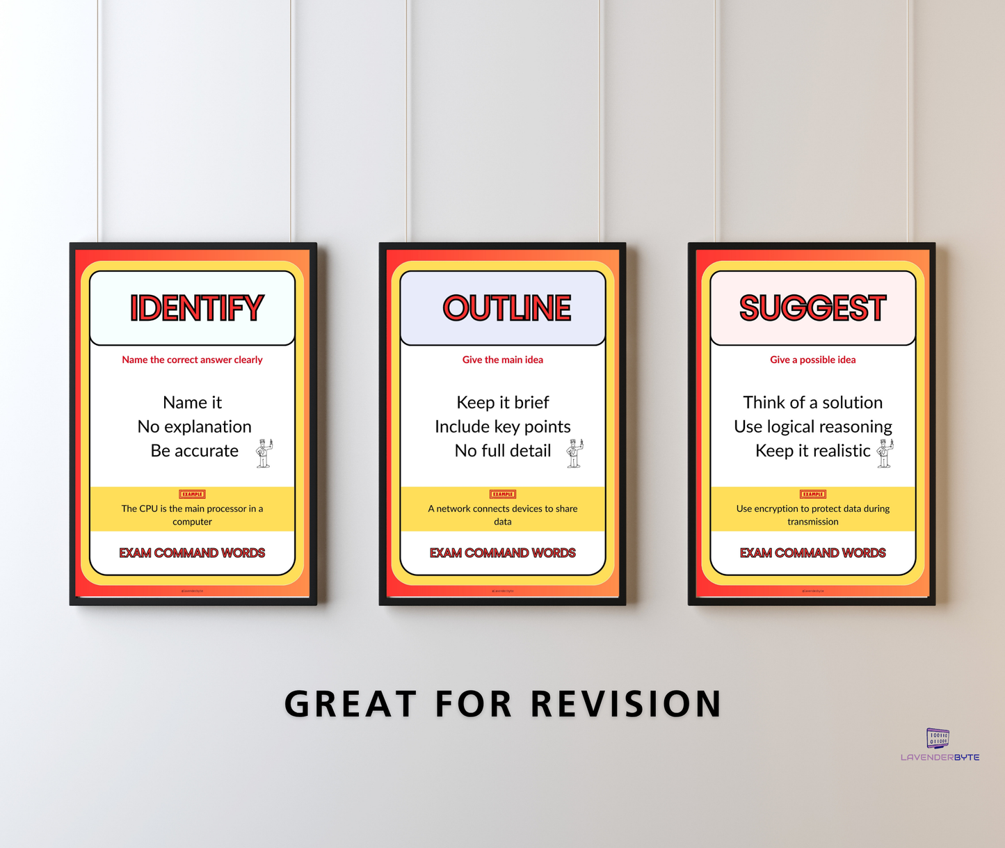 GCSE Computer Science Command Words Posters (Set of 13) | Improve Exam Answers | KS3 KS4 Revision Display