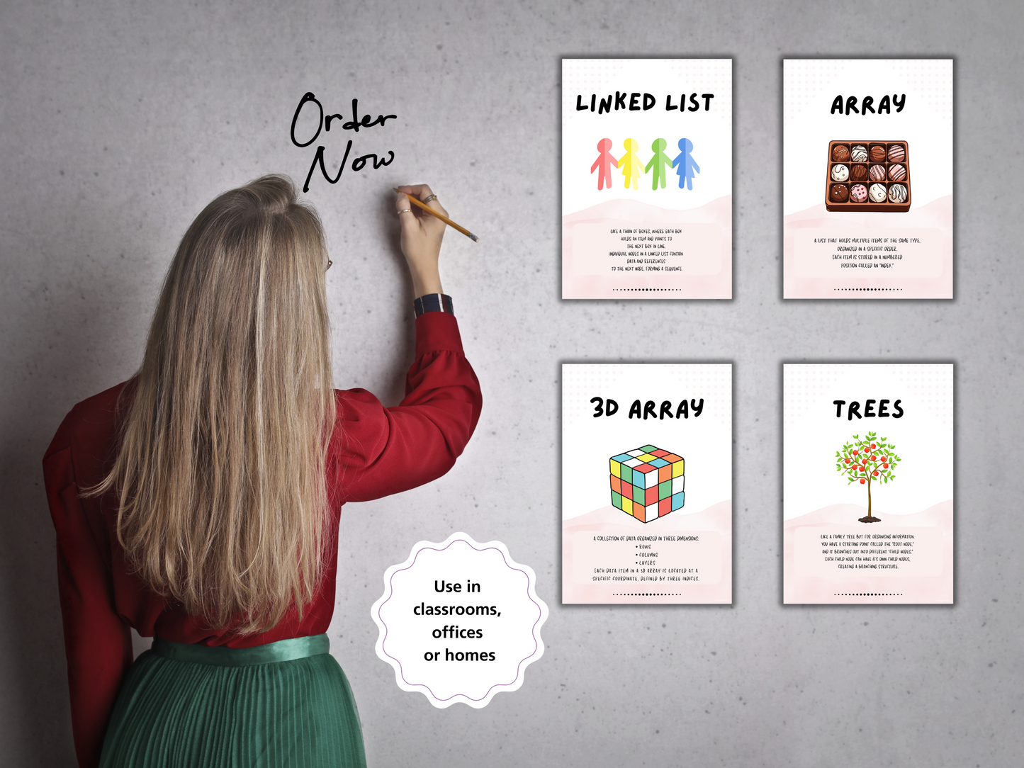Set of 8 Data Structures Posters | GCSE & A-Level Computer Science | AQA & OCR