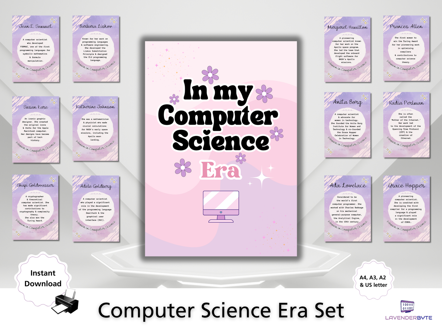 Women in Computer Science Poster Set (20) | Female Tech Pioneers | Printable Classroom Display