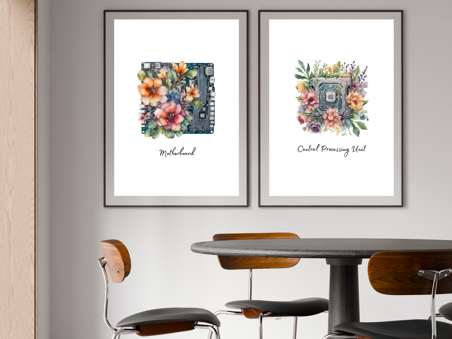 Floral Computer Tech Posters – Set of 12 | Modern STEM Classroom Wall Art