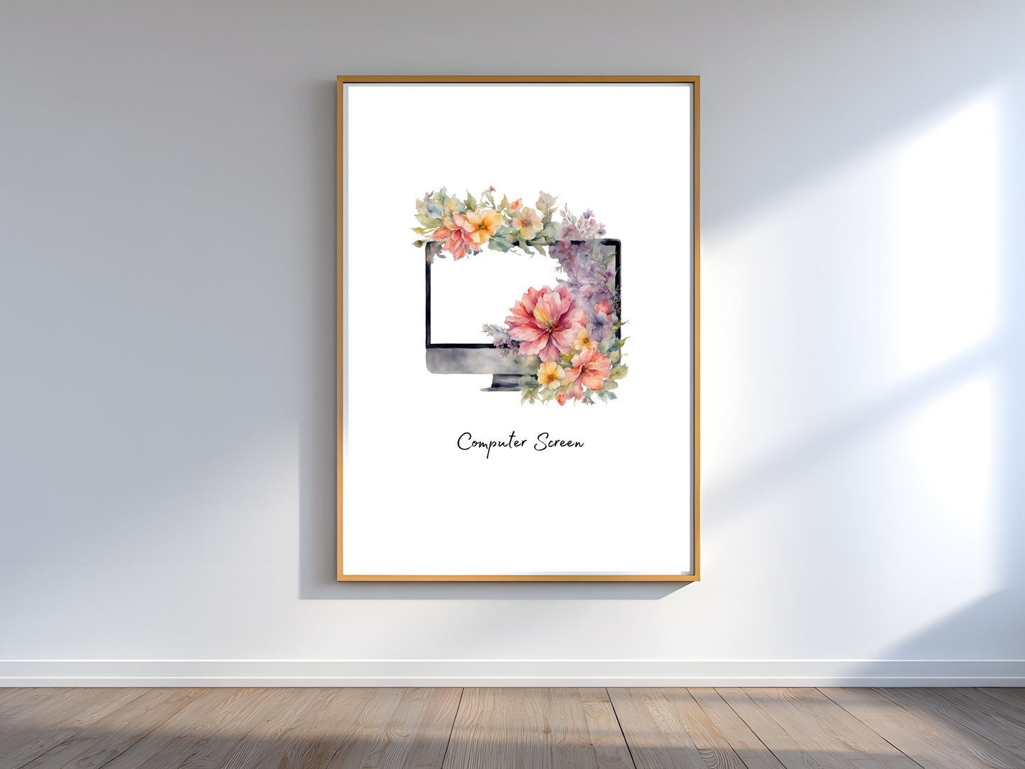 Floral Computer Tech Posters – Set of 12 | Modern STEM Classroom Wall Art
