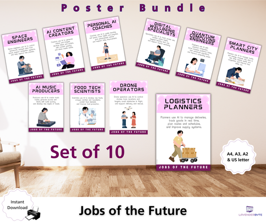 AI Jobs of the Future Posters (Set of 10) | Computer Science Classroom Decor