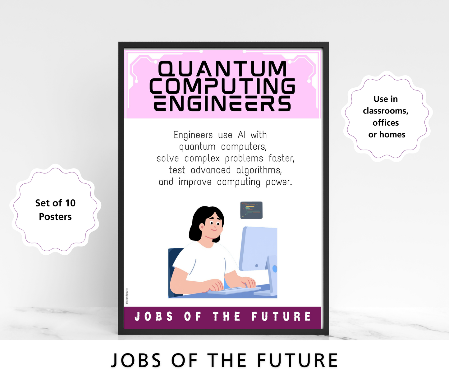 AI Jobs of the Future Posters (Set of 10) | Computer Science Classroom Decor