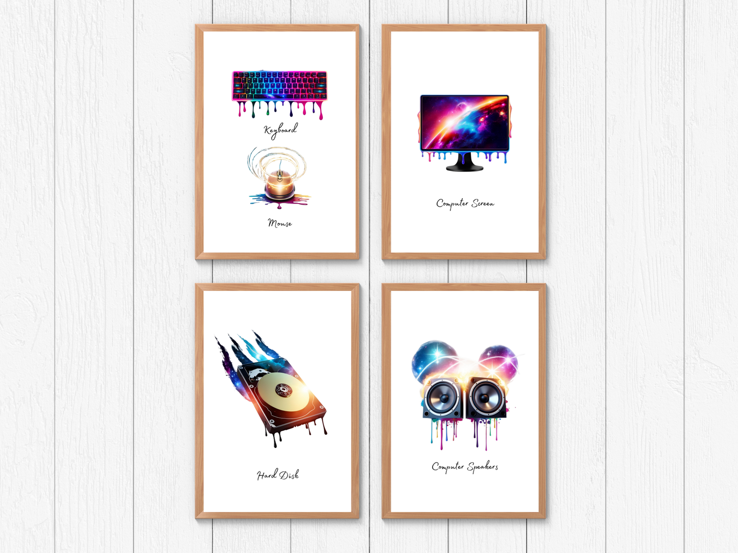 Cosmic Computer Hardware Posters | Galaxy-Themed Computer Science Classroom