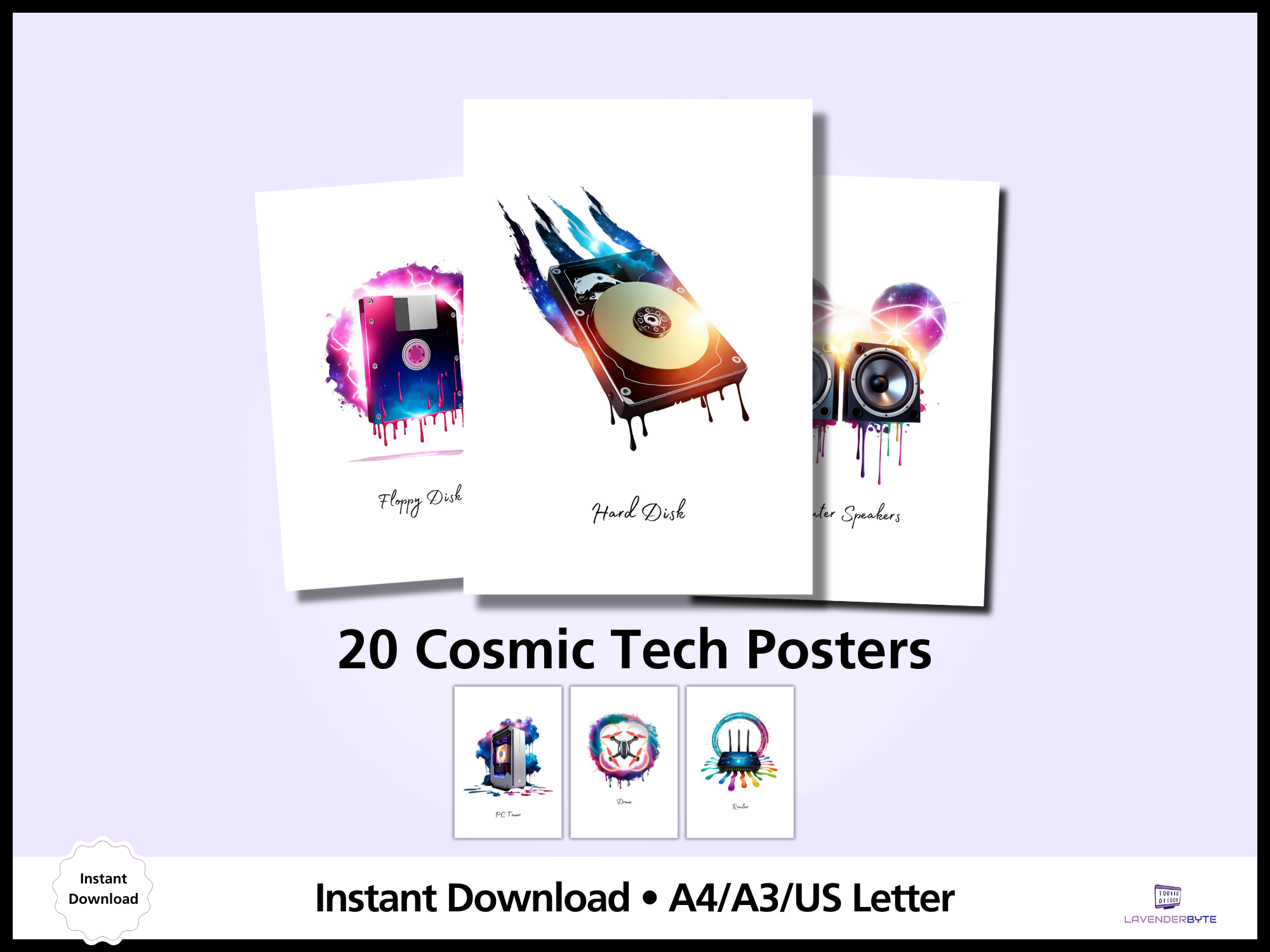 Cosmic Computer Hardware Posters | Galaxy-Themed Computer Science Clas ...
