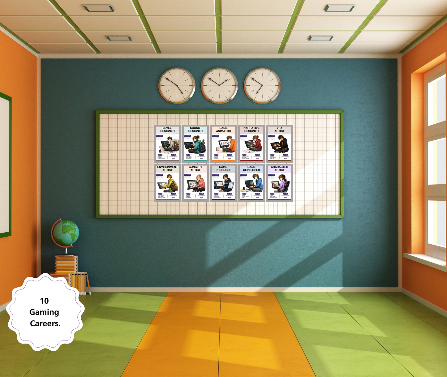 Gaming Careers Posters | Careers Behind Video Games | Computer Science Classroom Decor | STEM Career Display | Game Industry Job Exploration