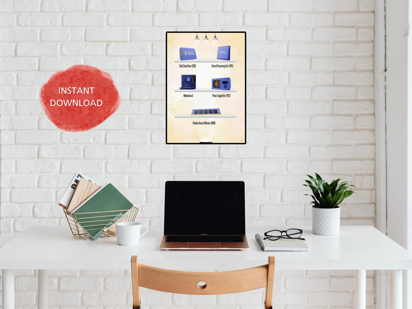 Technology Wall Art Decor Print - Fun Computer Posters for GCSE STEM, Women Teaching, Classroom Lab, Computing Education, Wall Art Gift Download