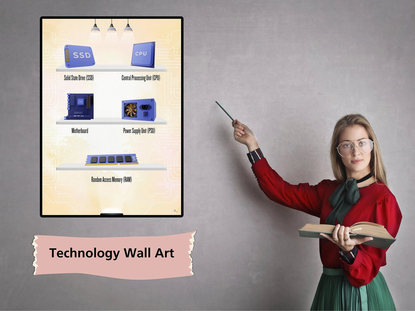 Technology Wall Art Decor Print - Fun Computer Posters for GCSE STEM, Women Teaching, Classroom Lab, Computing Education, Wall Art Gift Download