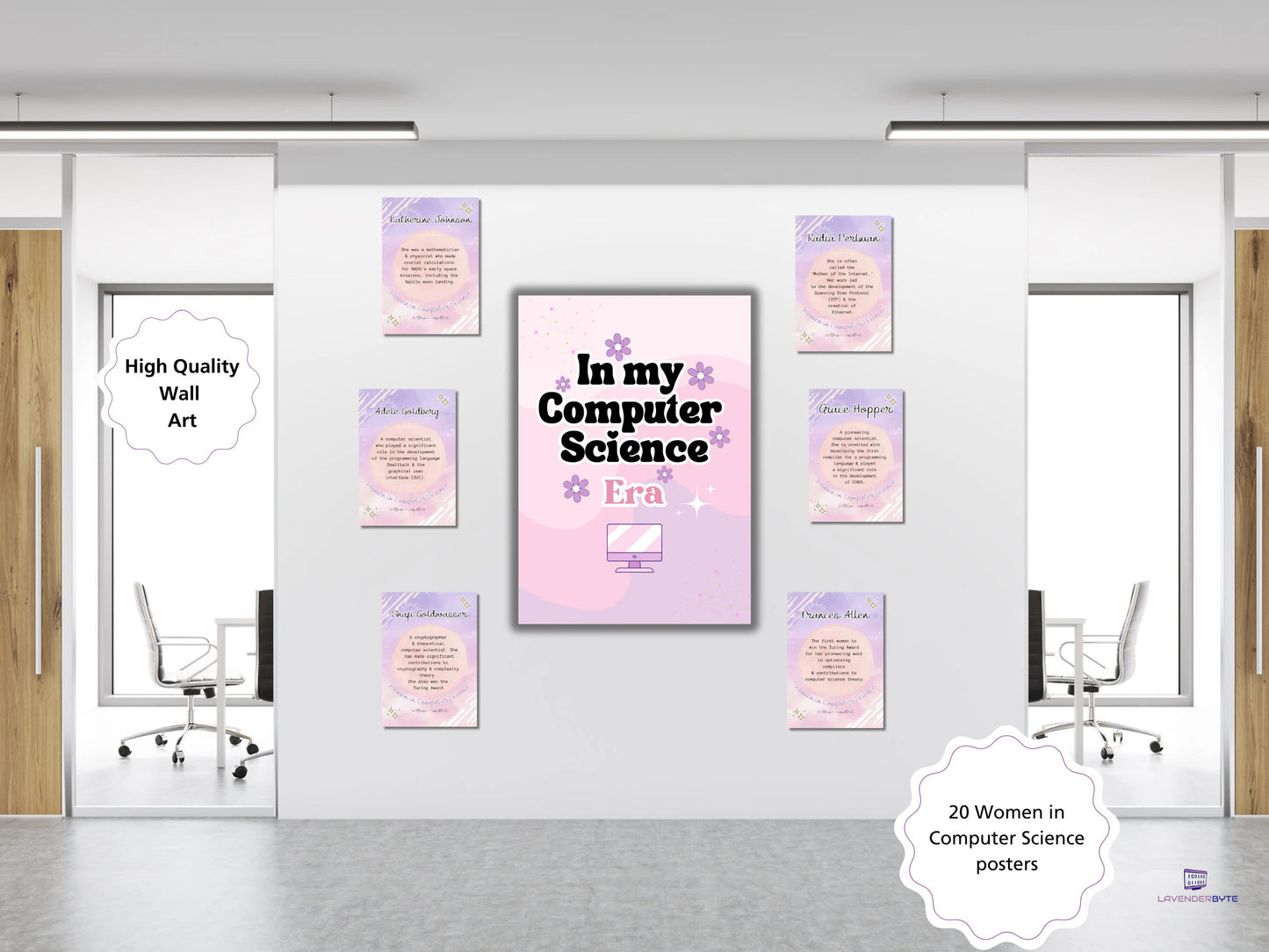 Women in Computer Science Era Classroom Posters Bundle Set of 20 Female Tech Posters Ada Lovelace Women in tech Class Decor for Teachers Lab