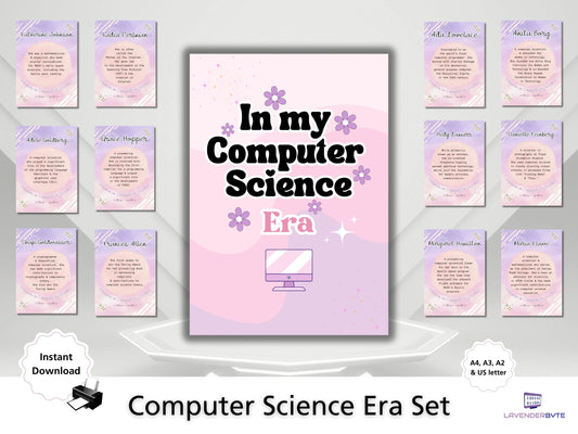 Women in Computer Science Era Classroom Posters Bundle Set of 20 Female Tech Posters Ada Lovelace Women in tech Class Decor for Teachers Lab