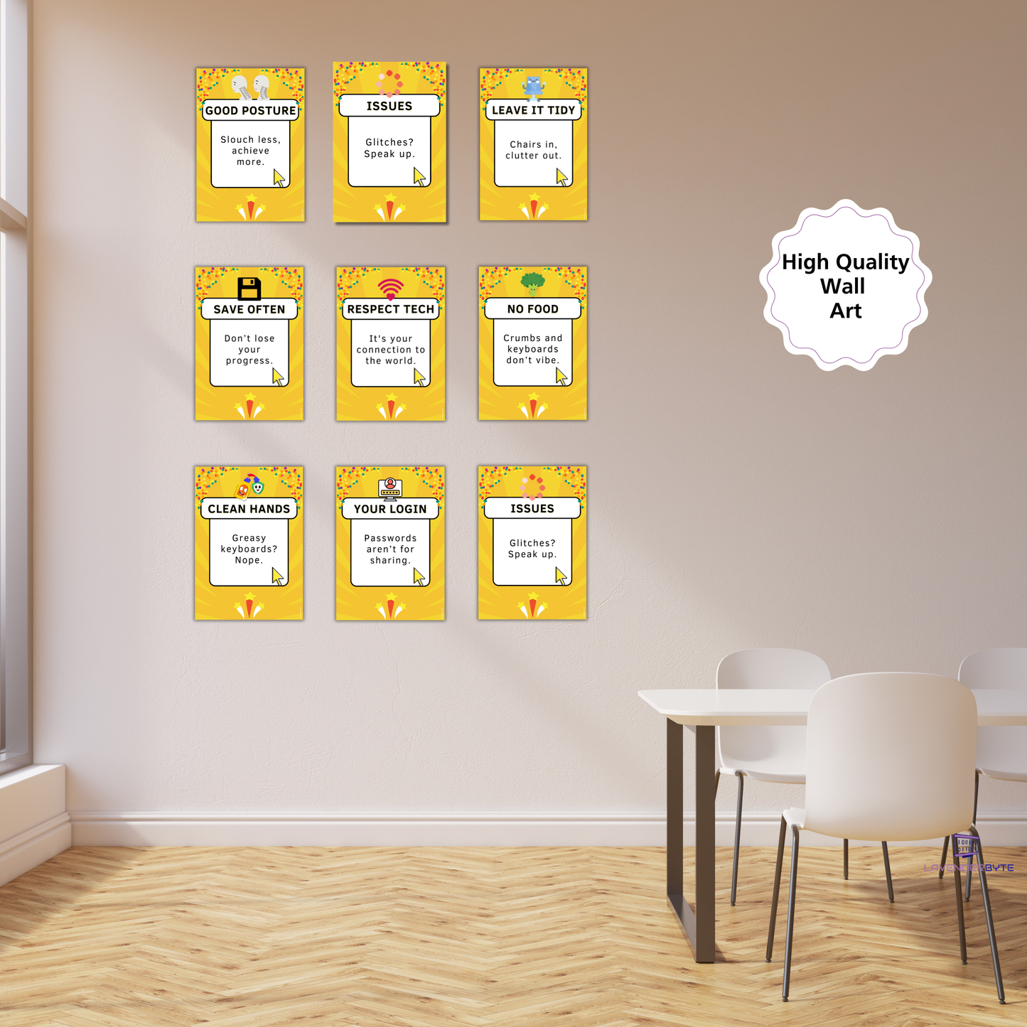 Computer Lab Rules Posters – Gen Z Classroom Decor (Set of 12)