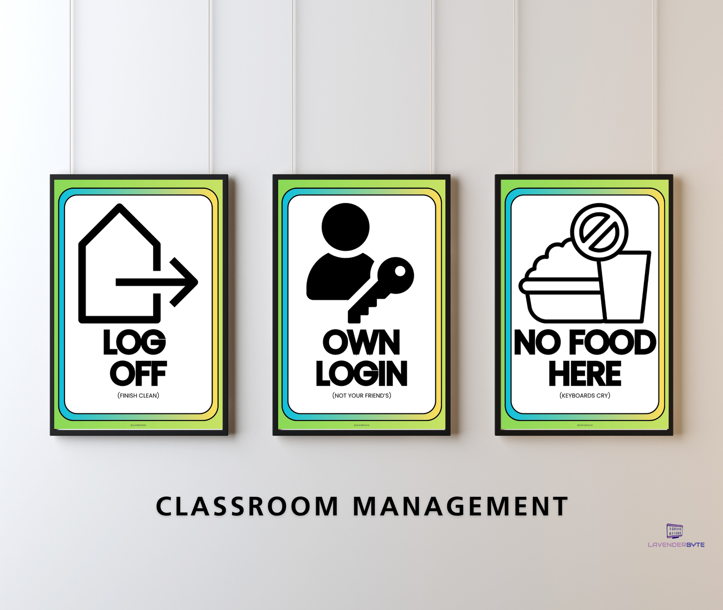 Computer Lab Rules Posters Set of 10 | Aesthetic Computing Classroom Decor for KS2 KS3