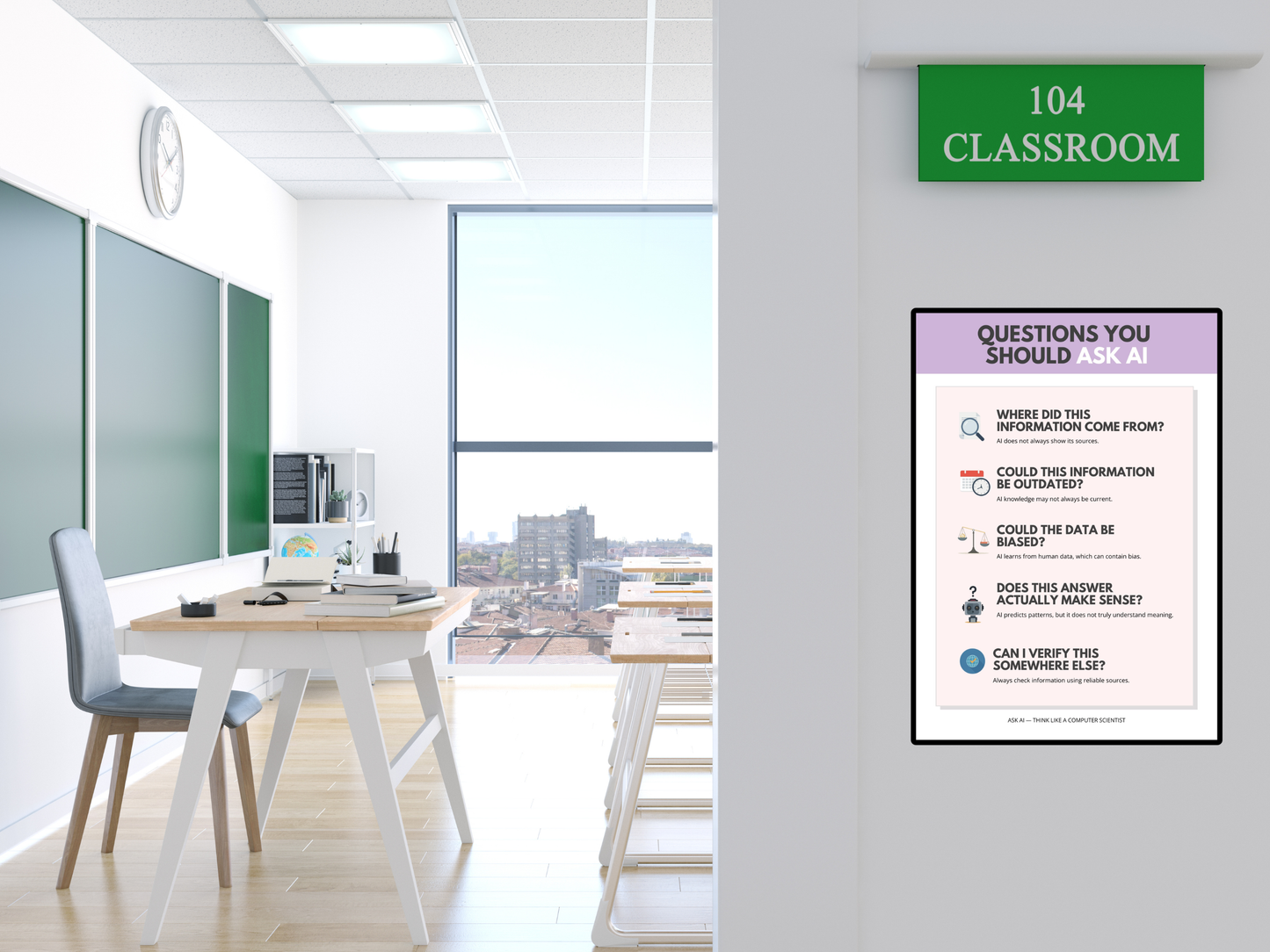Teach AI in One Lesson — AI Literacy Poster Set for Computer Science Classrooms