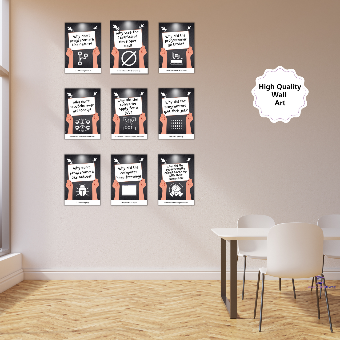 Puns in Computer Science set of 9 Classroom Posters Bundle Tech Posters Class Jokes Decor for Teachers Students College High School Prints